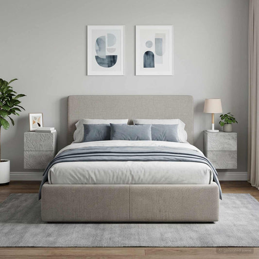 Wall-Mounted Bedside Cabinet 2 pcs Concrete Grey