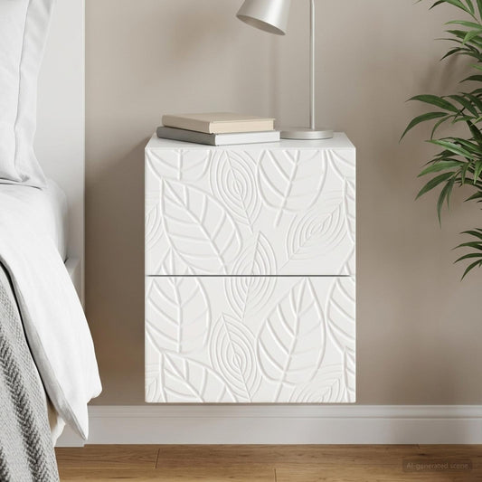Wall-Mounted Bedside Cabinet High Gloss White 34.5 x 33 x 40 cm