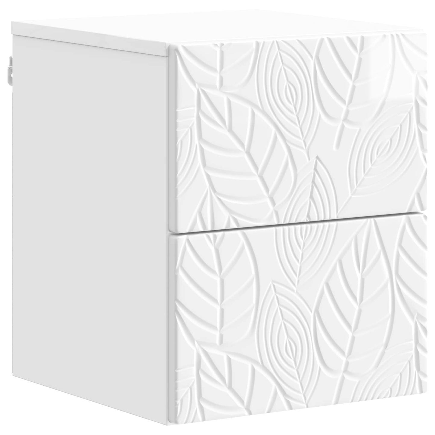 Wall-Mounted Bedside Cabinet High Gloss White 34.5 x 33 x 40 cm