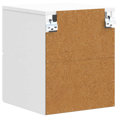 Wall-Mounted Bedside Cabinet High Gloss White 34.5 x 33 x 40 cm