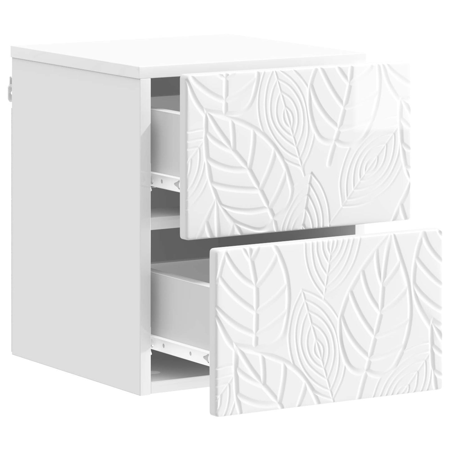 Wall-Mounted Bedside Cabinet 2 pcs High Gloss White