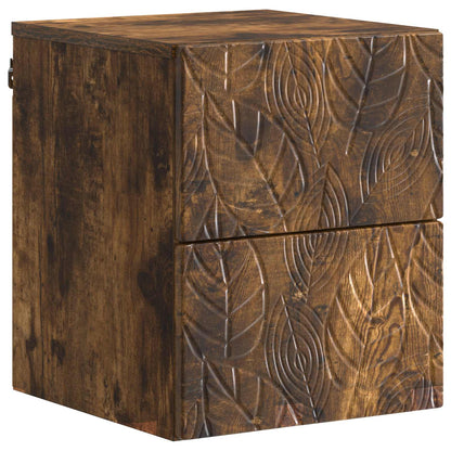 Wall-Mounted Bedside Cabinet 2 pcs Smoked Oak 34.5 x 33 x 40 cm