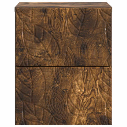 Wall-Mounted Bedside Cabinet 2 pcs Smoked Oak 34.5 x 33 x 40 cm