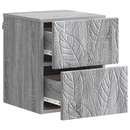 Wall-Mounted Bedside Cabinet Grey Sonoma 34.5 x 33 x 40 cm
