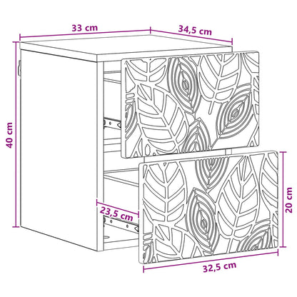 Wall-Mounted Bedside Cabinet Grey Sonoma 34.5 x 33 x 40 cm