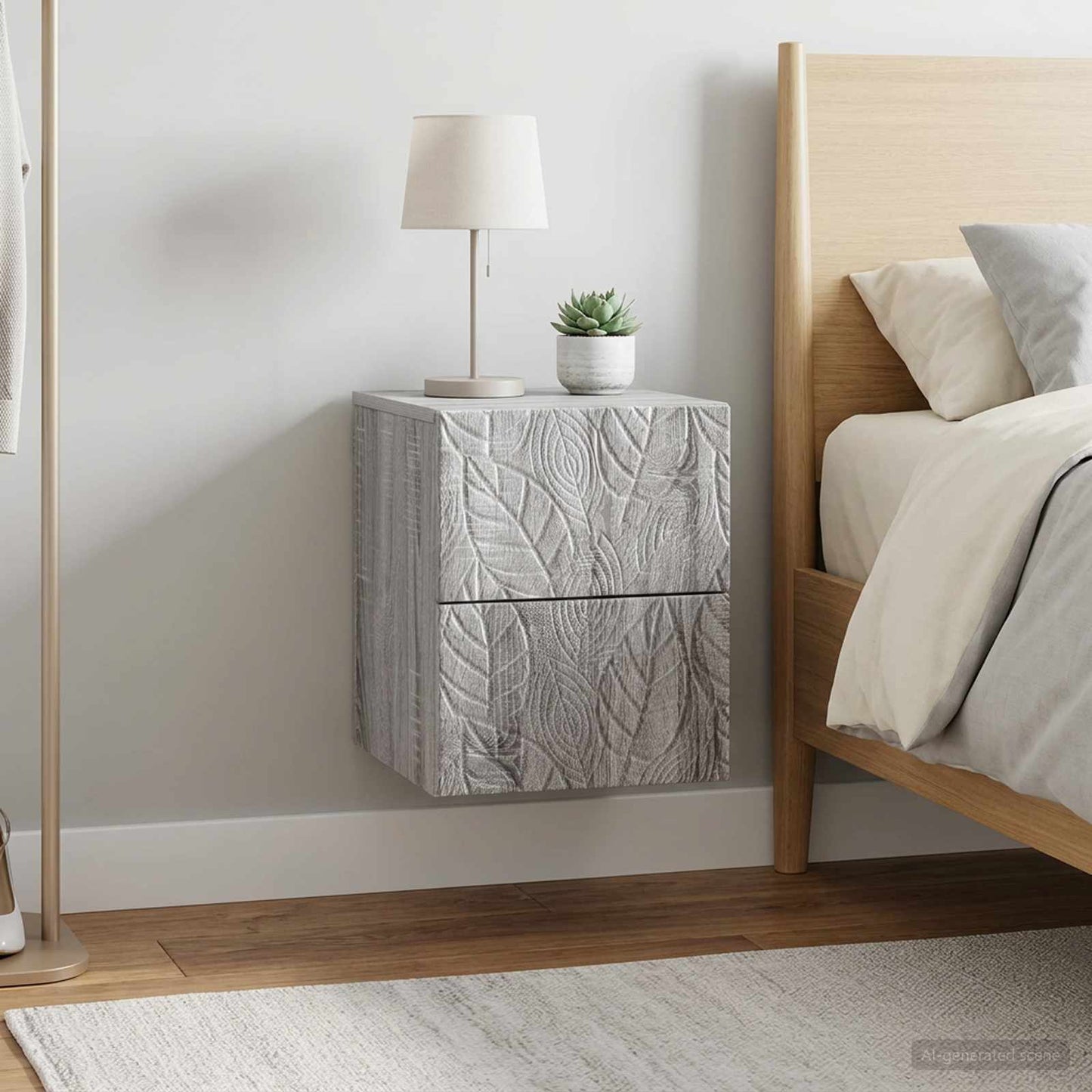Wall-Mounted Bedside Cabinet 2 pcs Grey Sonoma