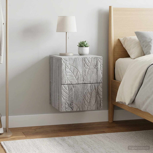 Wall-Mounted Bedside Cabinet 2 pcs Grey Sonoma