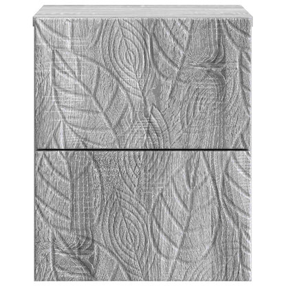 Wall-Mounted Bedside Cabinet 2 pcs Grey Sonoma