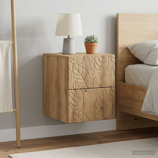 Wall-Mounted Bedside Cabinet 2 pcs Artisan Oak
