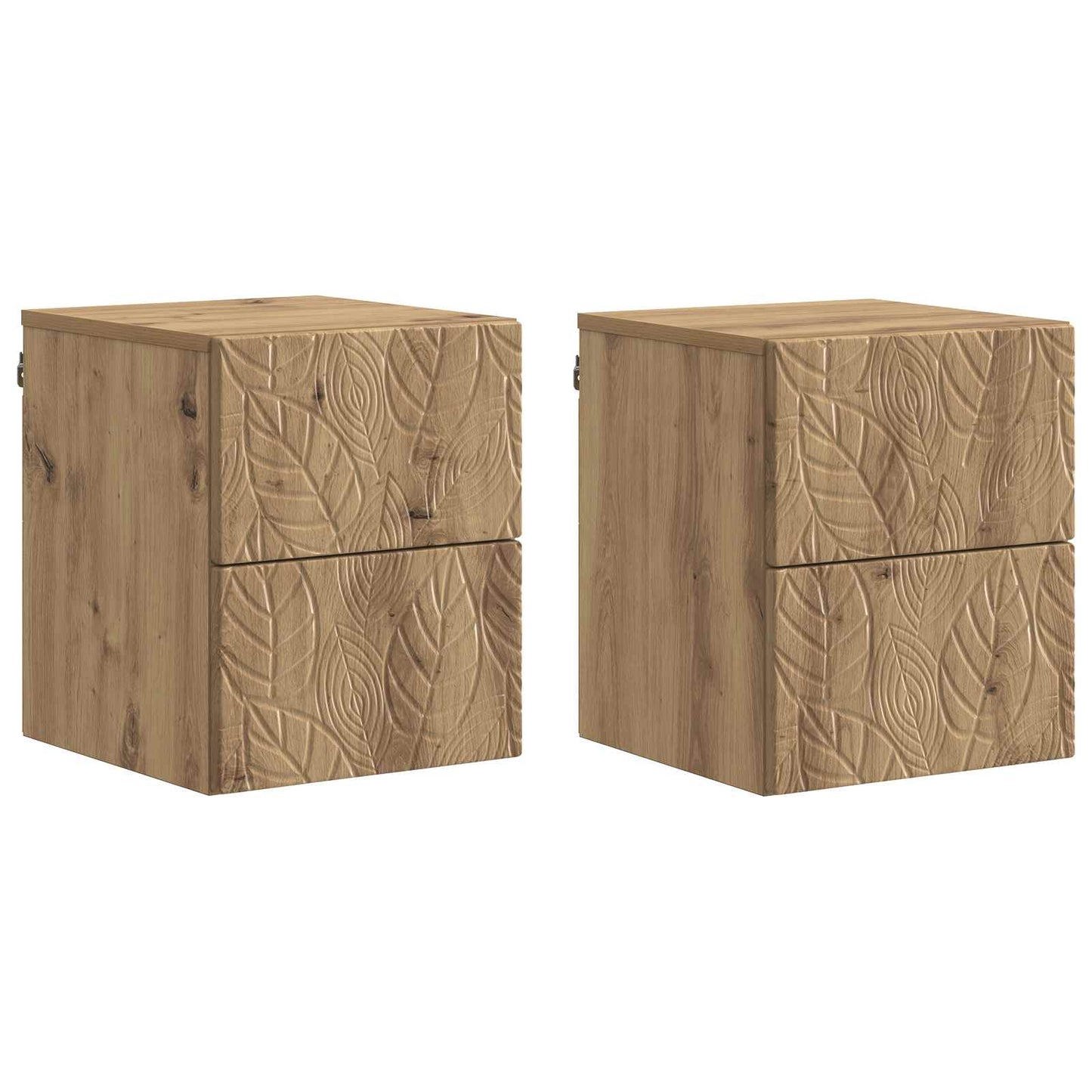 Wall-Mounted Bedside Cabinet 2 pcs Artisan Oak