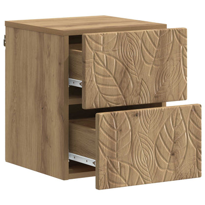 Wall-Mounted Bedside Cabinet 2 pcs Artisan Oak