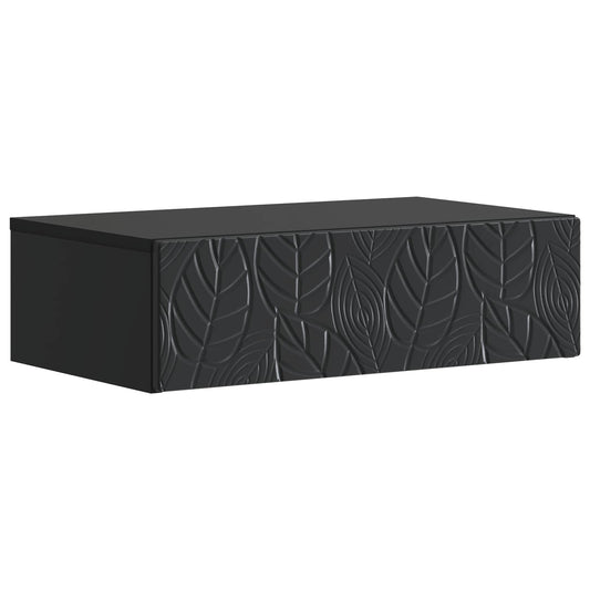 Wall-Mounted Side Table Black 59 x 34.5 x 17 cm Engineered Wood