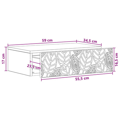 Wall-Mounted Side Table 59 x 34.5 x 17 cm Engineered Wood
