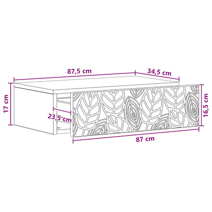Wall-Mounted Side Table 87.5 x 34.5 x 17 cm Engineered Wood