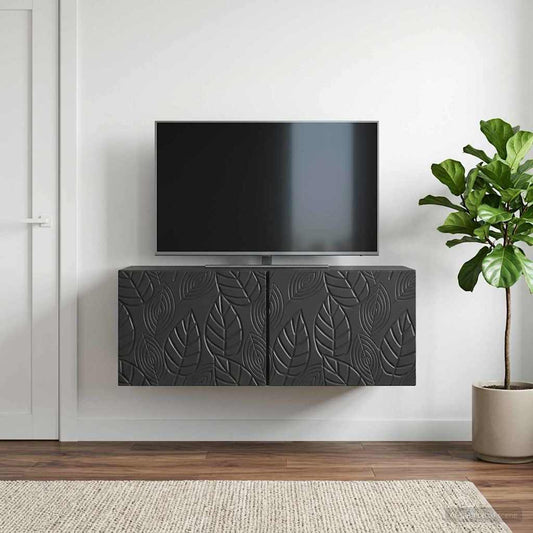 Wall-Mounted TV Cabinet 59.5 x 41 x 30 cm Black Engineered Wood