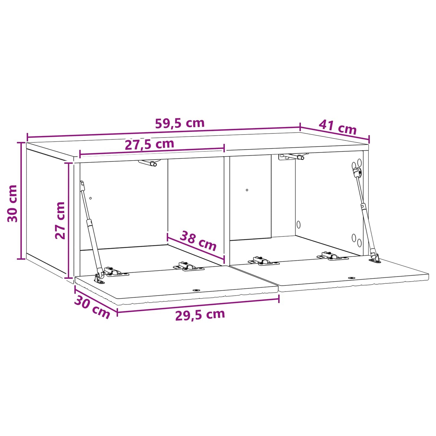 Wall-Mounted TV Cabinet 59.5 x 41 x 30 cm Old Wood