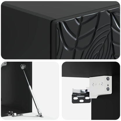Wall-Mounted TV Cabinet 78.5 x 41 x 30 cm Black Engineered Wood