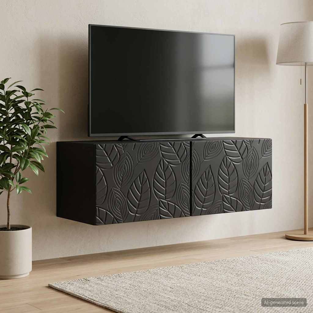 Wall-Mounted TV Cabinet 78.5 x 41 x 30 cm Black Engineered Wood