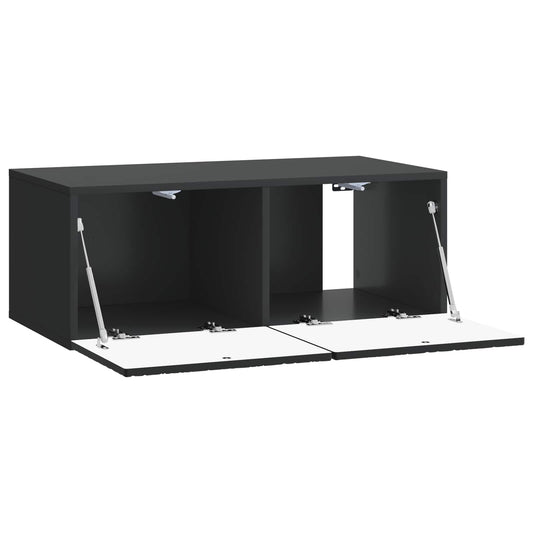 Wall-Mounted TV Cabinet 78.5 x 41 x 30 cm Black Engineered Wood