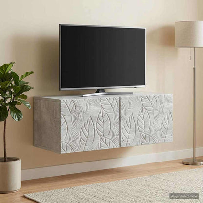 Wall-Mounted TV Cabinet 78.5 x 41 x 30 cm Concrete Grey