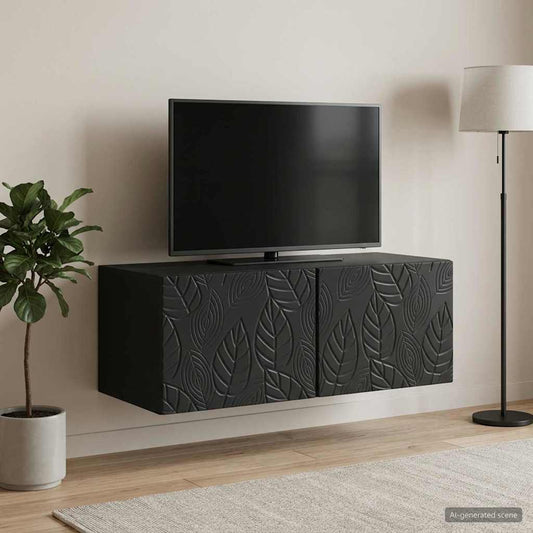 Wall-Mounted TV Cabinet 98 x 41 x 30 cm Black Engineered Wood