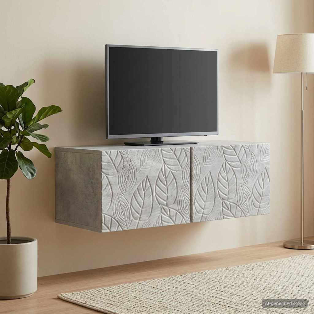 Wall-Mounted TV Cabinet 98 x 41 x 30 cm Concrete Grey