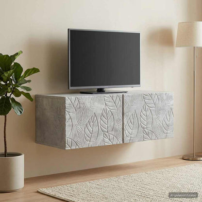 Wall-Mounted TV Cabinet 98 x 41 x 30 cm Concrete Grey