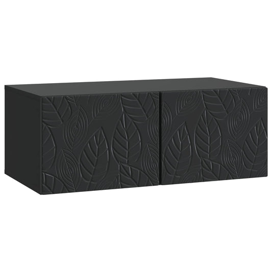 Wall-Mounted TV Cabinet 59.5 x 31 cm Black Engineered Wood