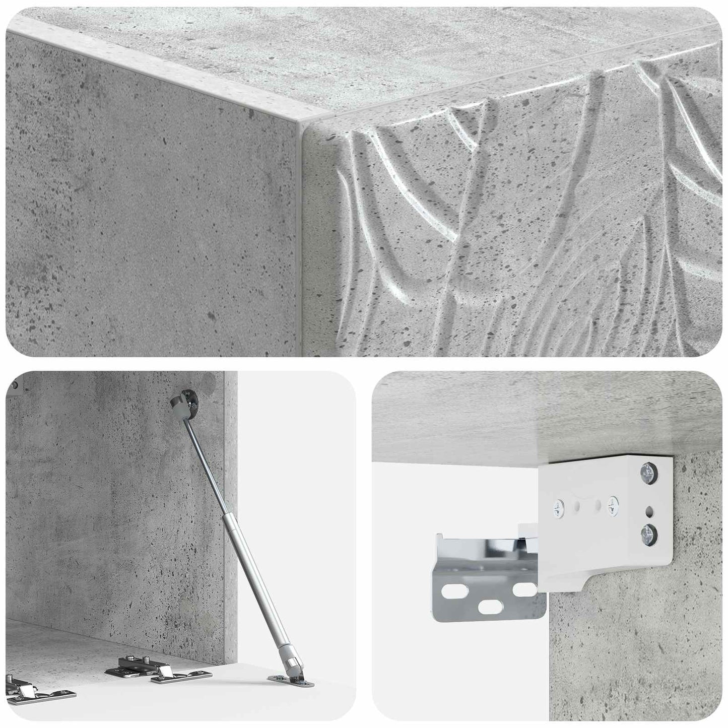 Wall-Mounted TV Cabinet 59.5 x 31 cm Concrete Grey