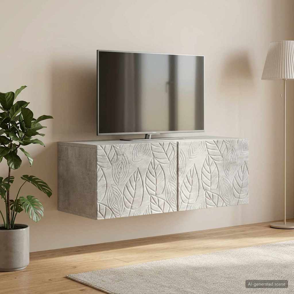 Wall-Mounted TV Cabinet 59.5 x 31 cm Concrete Grey