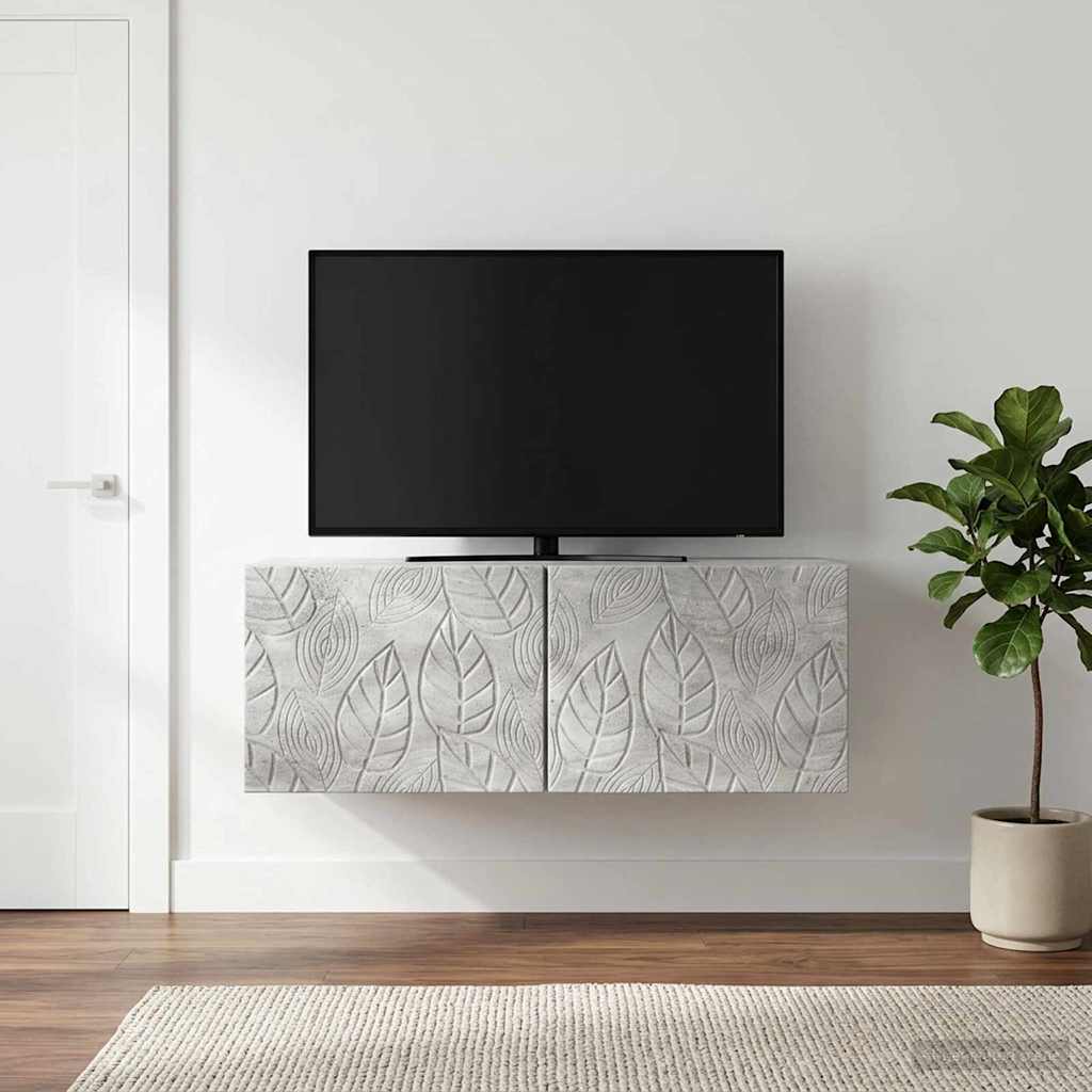 Wall-Mounted TV Cabinet 59.5 x 31 cm Concrete Grey