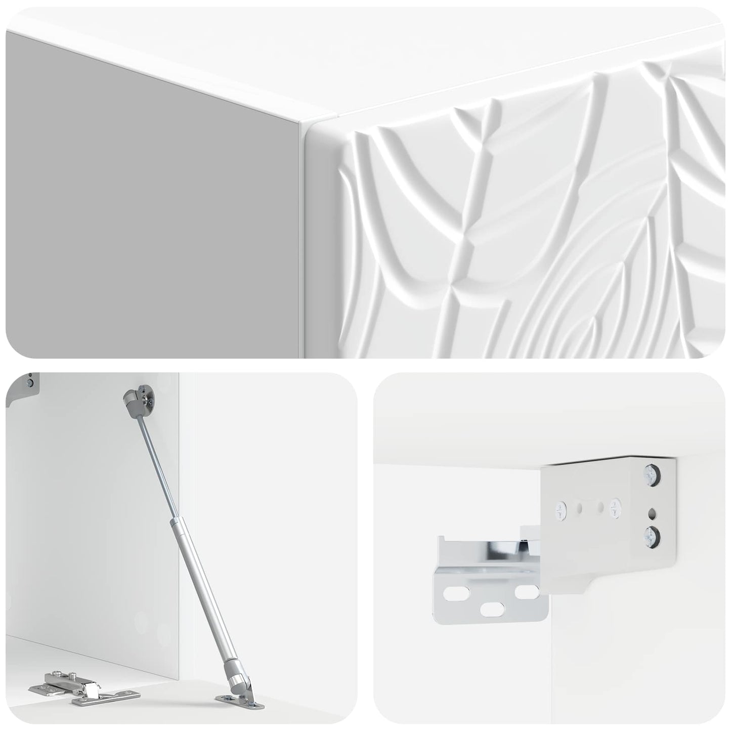 Wall-Mounted TV Cabinet 59.5 x 31 cm High Gloss White