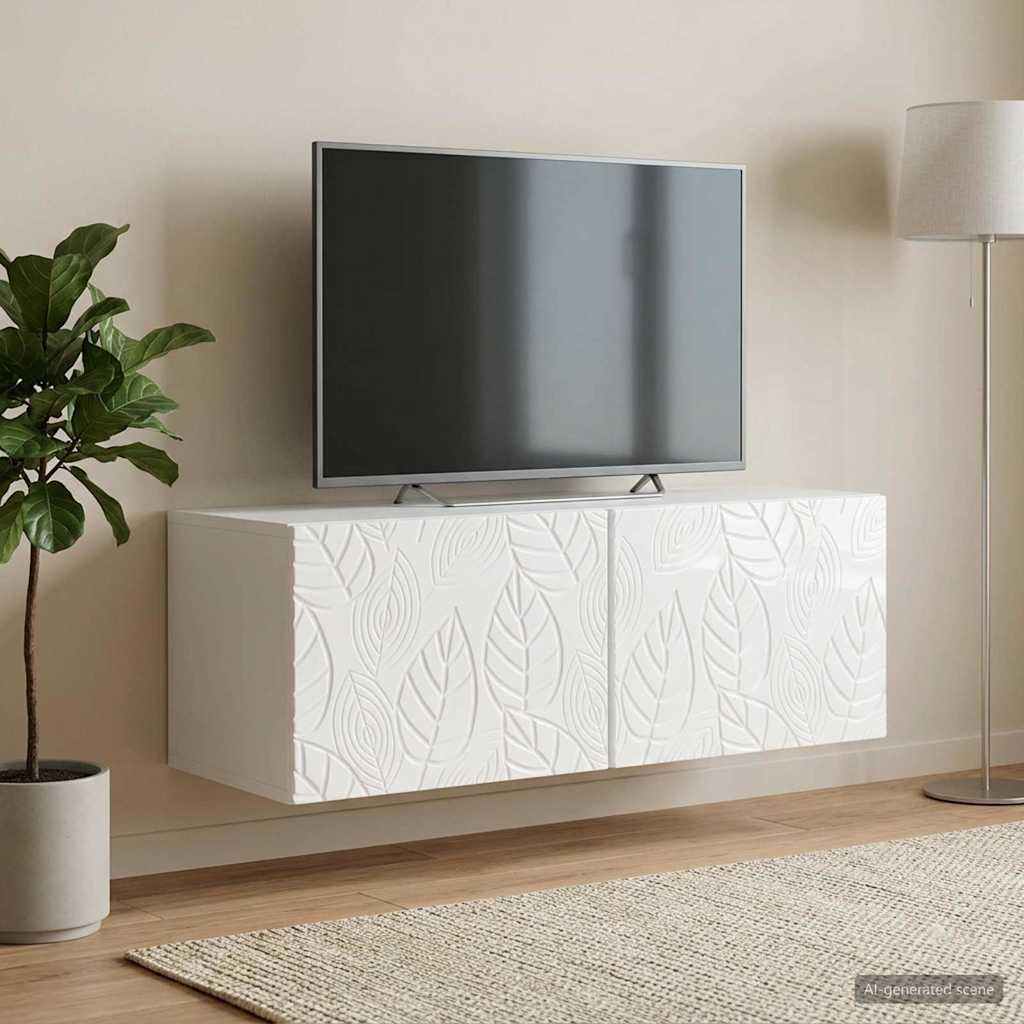 Wall-Mounted TV Cabinet 59.5 x 31 cm High Gloss White