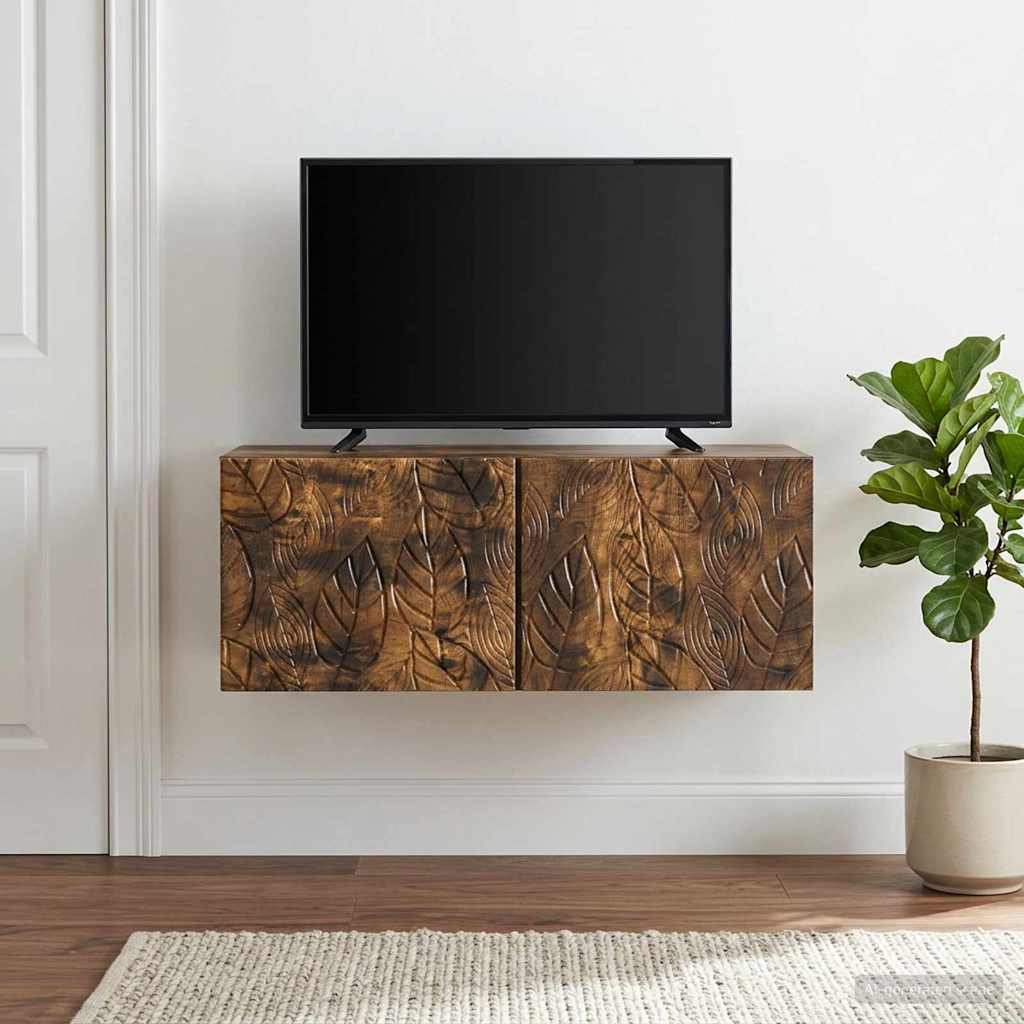 Wall-Mounted TV Cabinet 59.5 x 31 cm Smoked Oak Engineered Wood