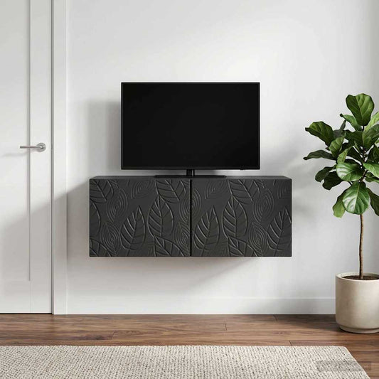 Wall-Mounted TV Cabinet 78.5 x 31 cm Black Engineered Wood