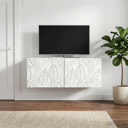 Wall-Mounted TV Cabinet 98 x 31 cm White Engineered Wood