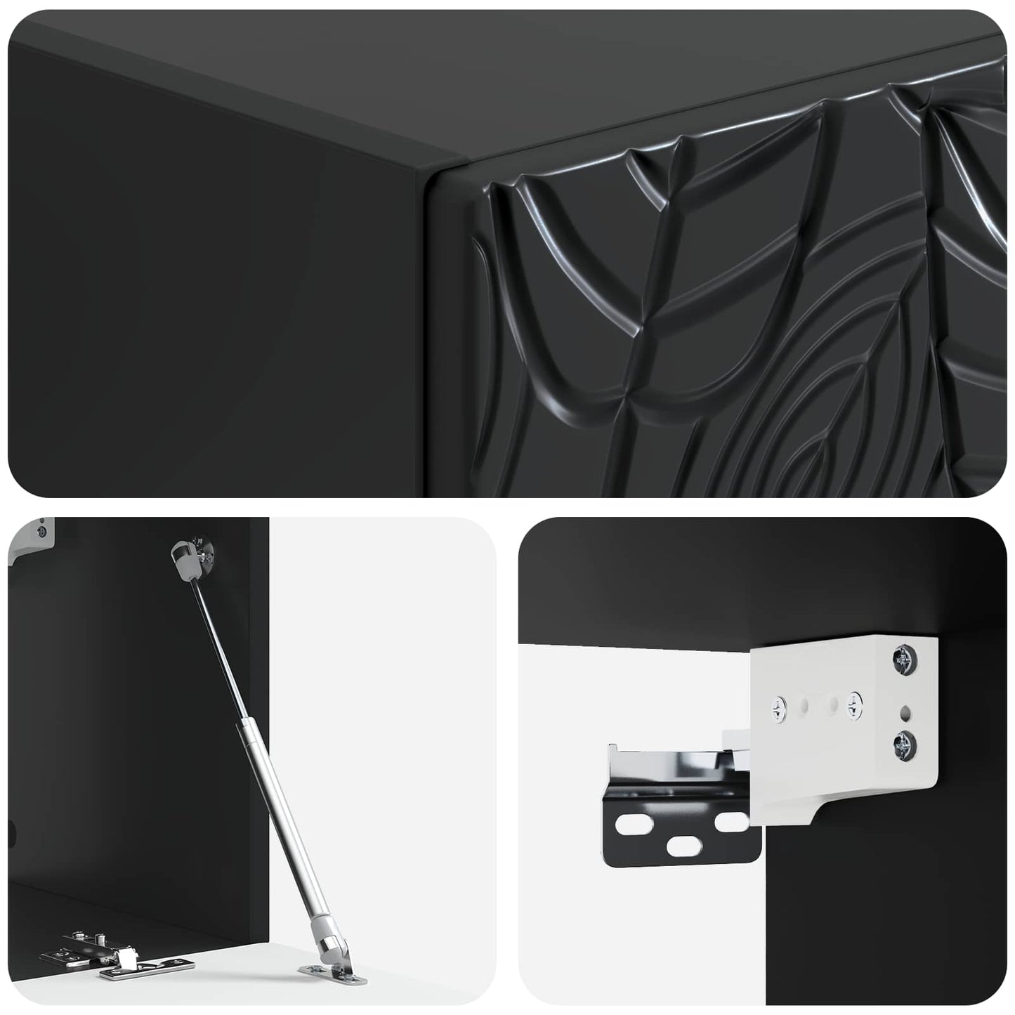 Wall-Mounted TV Cabinet 98 x 31 cm Black Engineered Wood
