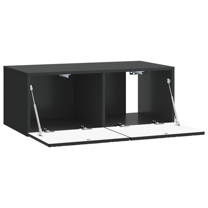 Wall-Mounted TV Cabinet 98 x 31 cm Black Engineered Wood
