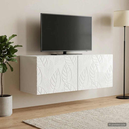 Wall-Mounted TV Cabinet 98 x 31 cm High Gloss White