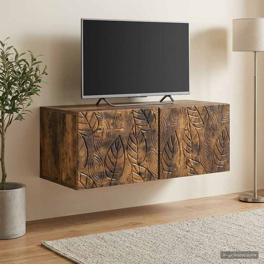 Wall-Mounted TV Cabinet 98 x 31 cm Smoked Oak Engineered Wood
