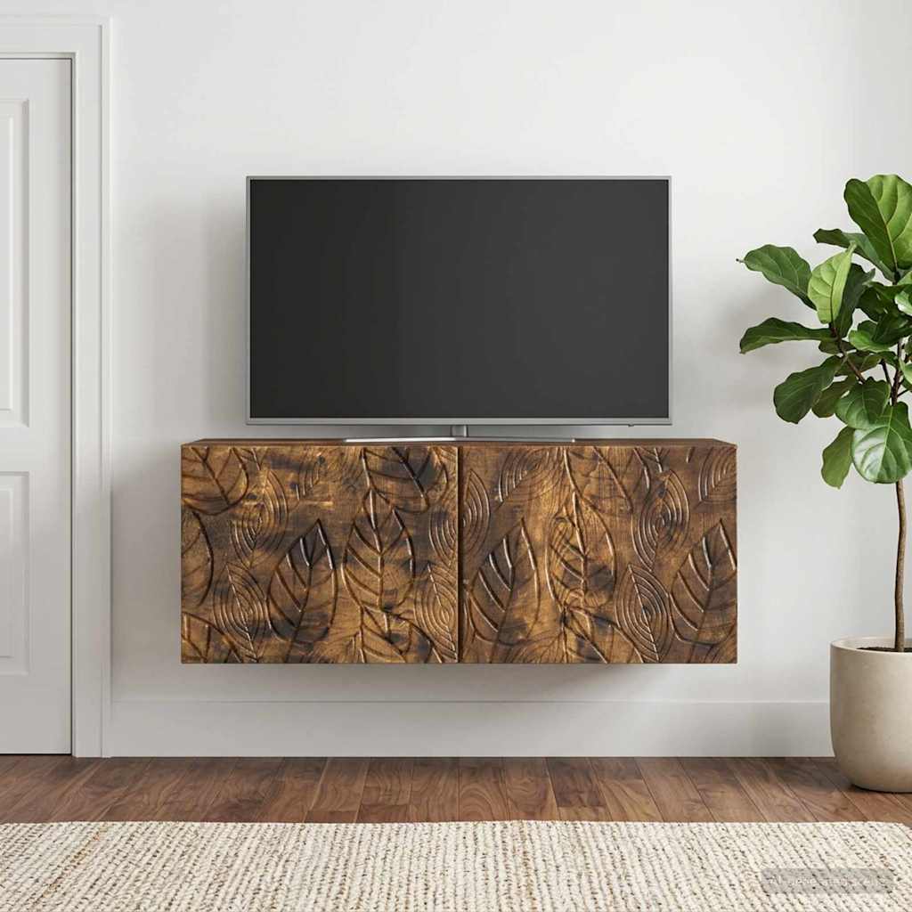 Wall-Mounted TV Cabinet 98 x 31 cm Smoked Oak Engineered Wood