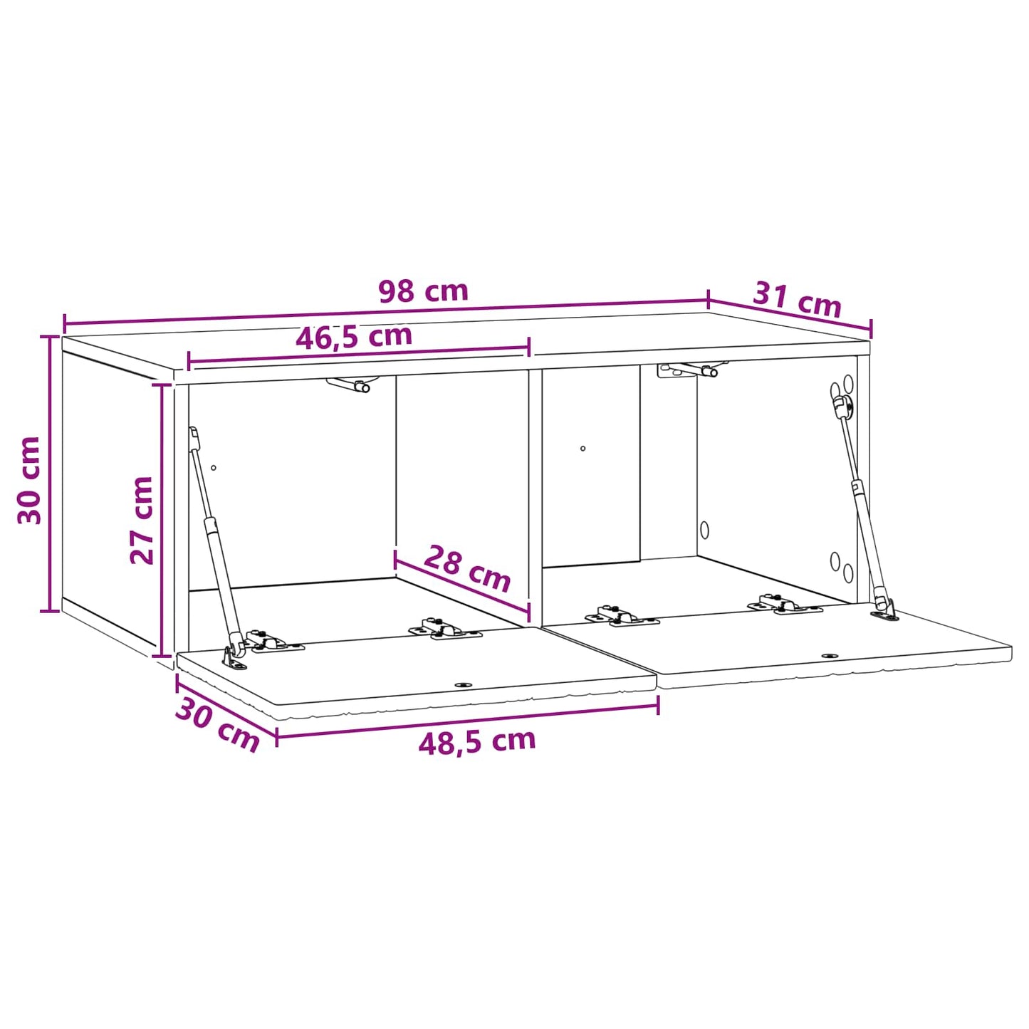 Wall-Mounted TV Cabinet 98 x 31 cm Old Wood Engineered Wood