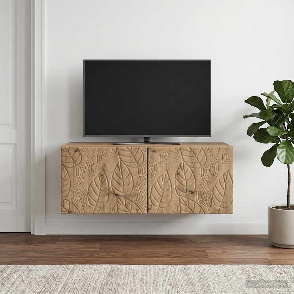 Wall-Mounted TV Cabinet 98 x 31 cm Artisan Oak Engineered Wood