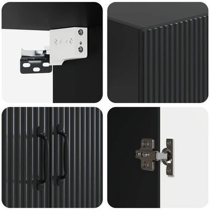 Wall-Mounted Cabinet 66 x 34.5 x 90 cm Engineered Wood Black