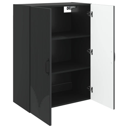 Wall-Mounted Cabinet 66 x 34.5 x 90 cm Engineered Wood Black