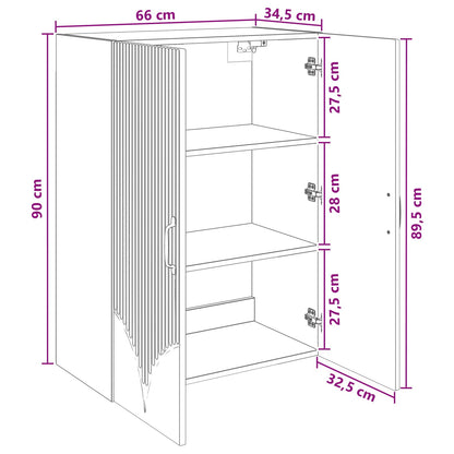 Wall-Mounted Cabinet 66 x 34.5 x 90 cm Engineered Wood Old Wood