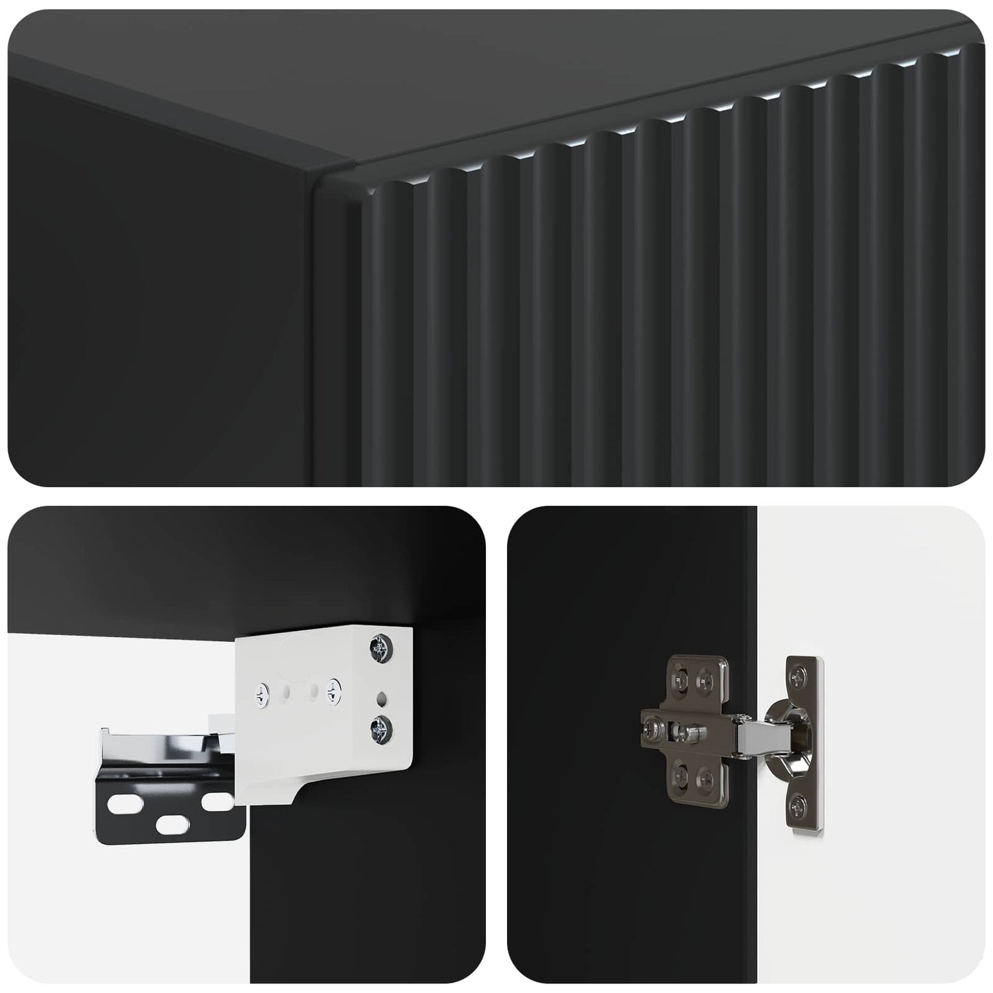 Wall-Mounted Cabinet 33 x 34.5 x 90 cm Engineered Wood Black