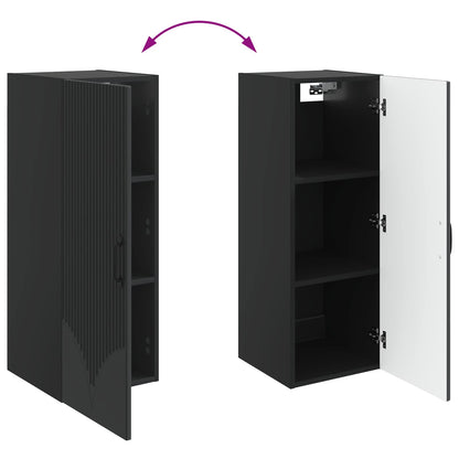 Wall-Mounted Cabinet 33 x 34.5 x 90 cm Engineered Wood Black