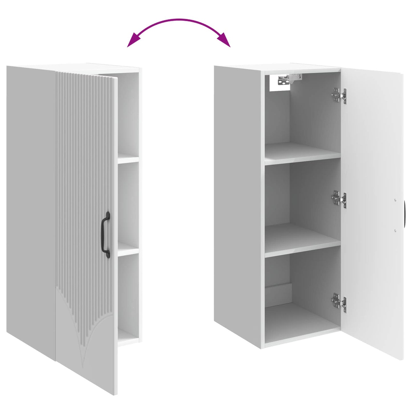 Wall-Mounted Cabinet High Gloss White 33 x 34.5 x 90 cm