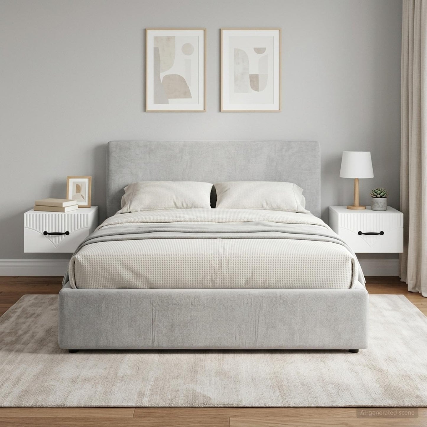 Wall-Mounted Bedside Cabinet 2 pcs White 34.5 x 33 x 20 cm
